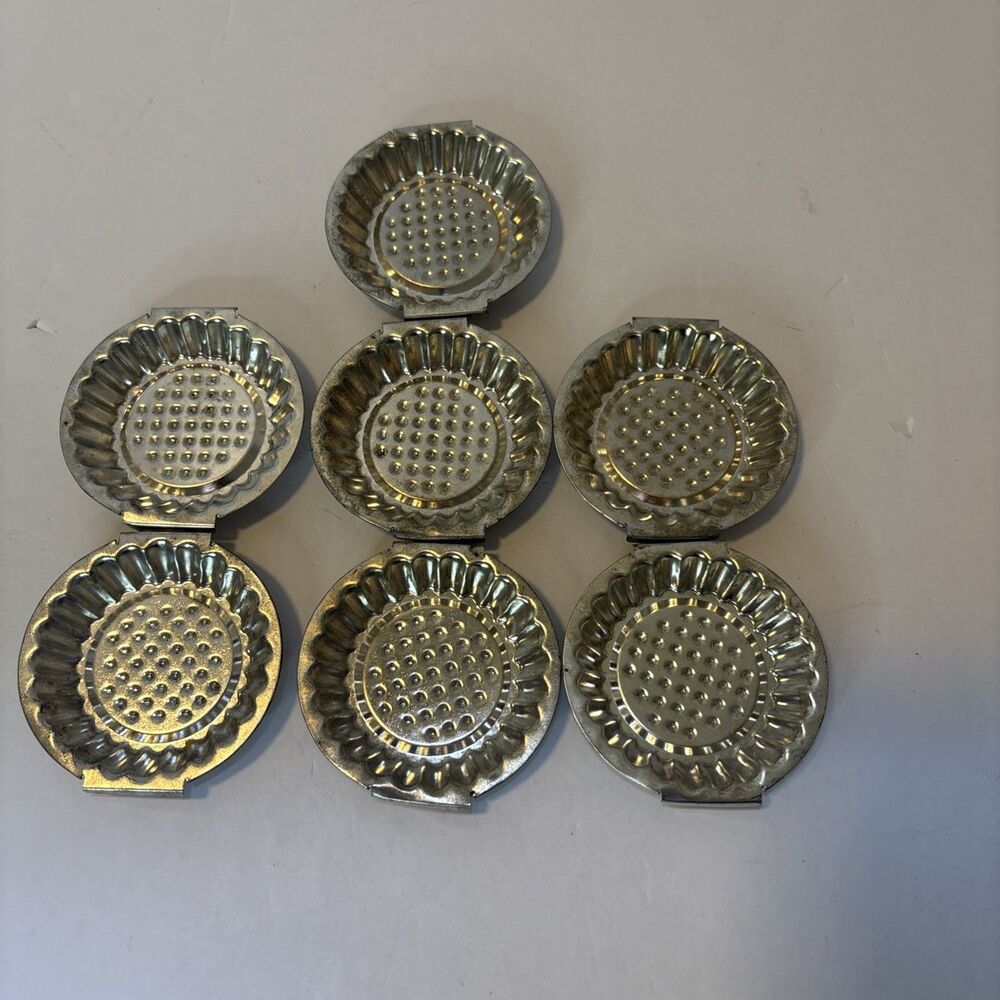 Set of 7 Mini Individual Pie Tart Quiche Pans 3-1/4 in Fluted Tin Baking Cooking